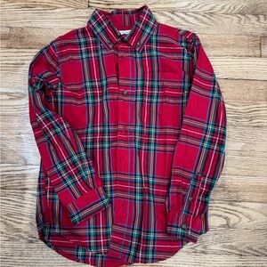 Classic Red Plaid Kids Button Down Shirt